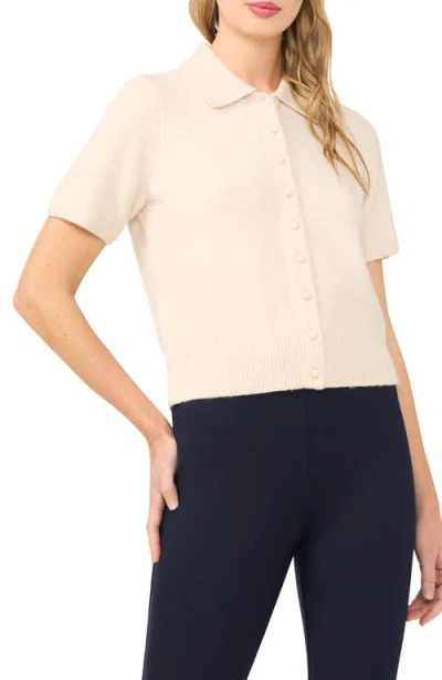 Ted Baker Short Sleeve Polo Sweater In Neutral