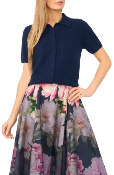 Ted Baker Short Sleeve Polo Sweater In Blue