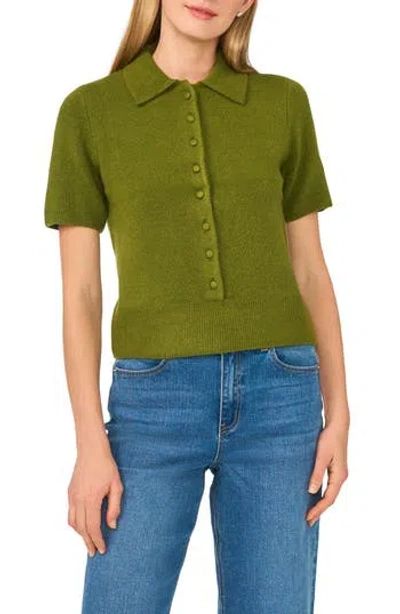 Ted Baker Short Sleeve Polo Sweater In Green