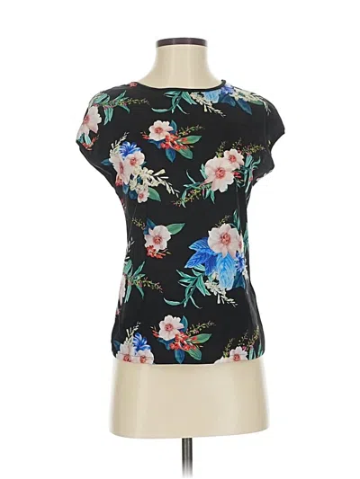 Pre-owned Ted Baker Short Sleeve Top Black Boatneck Tops