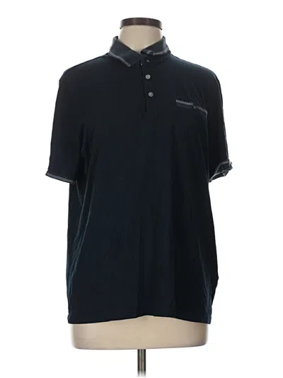 Pre-owned Ted Baker Short Sleeve Top Black Collared Neckline Tops