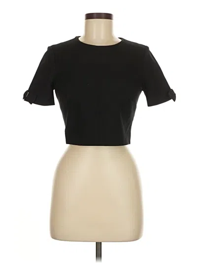 Pre-owned Ted Baker Short Sleeve Top Black Keyhole Neckline Tops