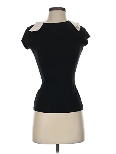 Pre-owned Ted Baker Short Sleeve Top Black One Shoulder Neckline Tops