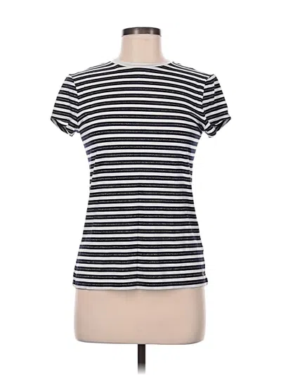 Pre-owned Ted Baker Short Sleeve Top Black Sweetheart Neckline Tops