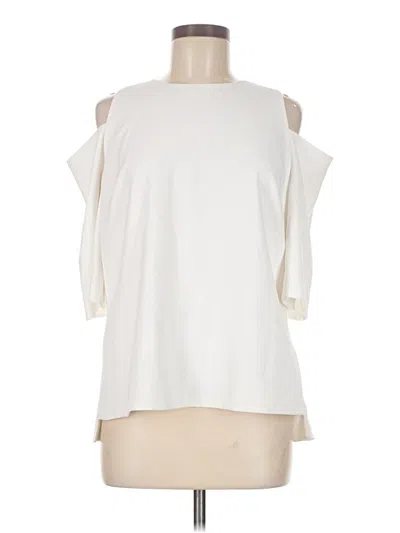 Pre-owned Ted Baker Short Sleeve Top Ivory Cold Shoulder Neckline Tops