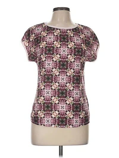 Pre-owned Ted Baker Short Sleeve Top Purple Square Neckline Tops