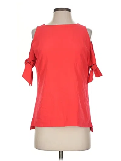 Pre-owned Ted Baker Short Sleeve Top Red Cold Shoulder Neckline Tops