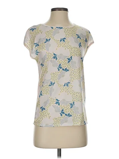 Pre-owned Ted Baker Short Sleeve Top Silver High Neck Tops