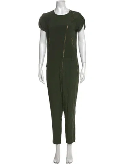 Pre-owned Ted Baker Silk Crew Neck Jumpsuit In Green