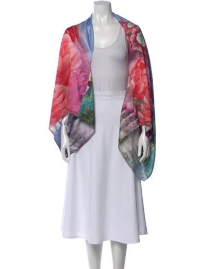 Pre-owned Ted Baker Silk Floral Print Sweater In Multi