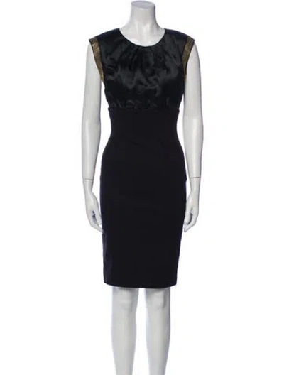 Pre-owned Ted Baker Silk Knee-length Dress In Black