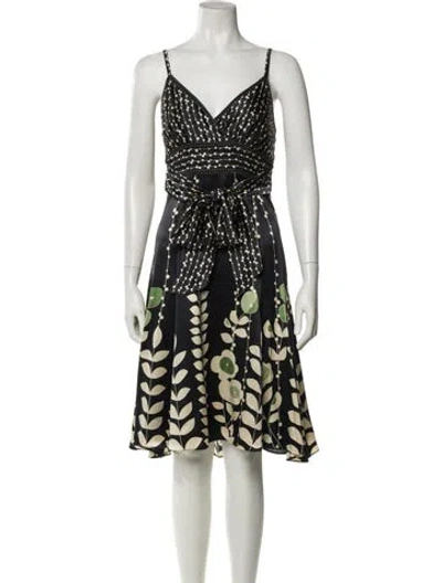 Pre-owned Ted Baker Silk Knee-length Dress In Blue