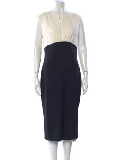 Pre-owned Ted Baker Silk Knee-length Dress In Blue