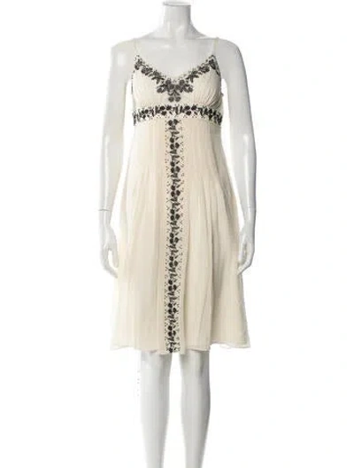 Pre-owned Ted Baker Silk Knee-length Dress In Neutral