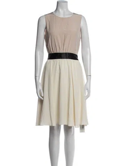 Pre-owned Ted Baker Silk Knee-length Dress In Neutral