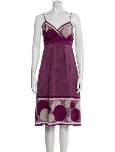 Pre-owned Ted Baker Silk Knee-length Dress In Purple