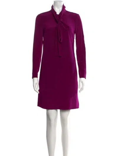 Pre-owned Ted Baker Silk Knee-length Dress In Purple