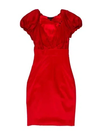 Pre-owned Ted Baker Silk Knee-length Dress W/ Tags In Red