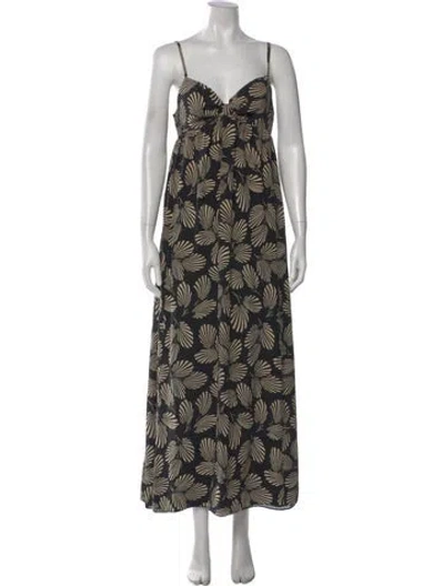 Pre-owned Ted Baker Silk Long Dress In Black