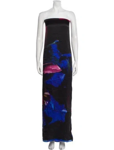 Pre-owned Ted Baker Silk Long Dress W/ Tags In Black
