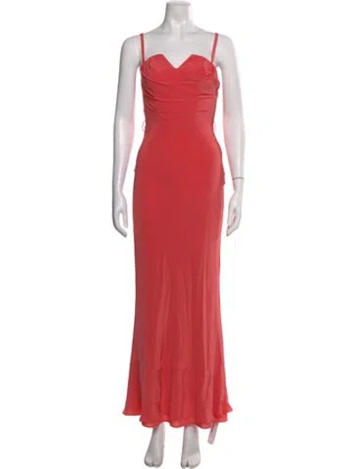 Pre-owned Ted Baker Silk Long Dress W/ Tags In Pink
