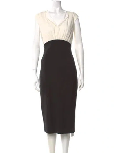 Pre-owned Ted Baker Silk Midi Length Dress In Multi