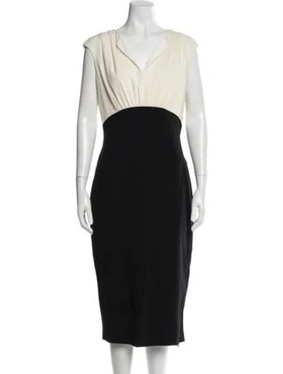 Pre-owned Ted Baker Silk Midi Length Dress In Neutral