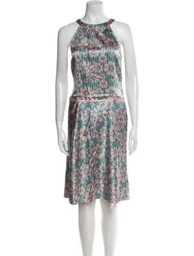 Pre-owned Ted Baker Silk Midi Length Dress In White