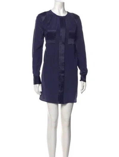 Pre-owned Ted Baker Silk Mini Dress In Blue