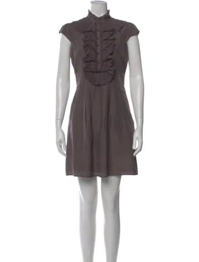 Pre-owned Ted Baker Silk Mini Dress In Brown