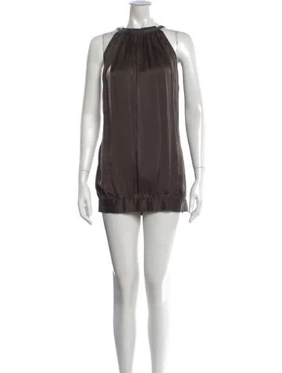 Pre-owned Ted Baker Silk Mini Dress In Brown