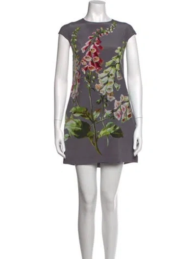 Pre-owned Ted Baker Silk Mini Dress In Gray