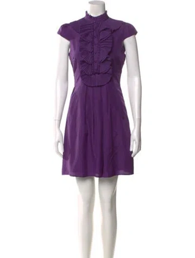 Pre-owned Ted Baker Silk Mini Dress In Purple