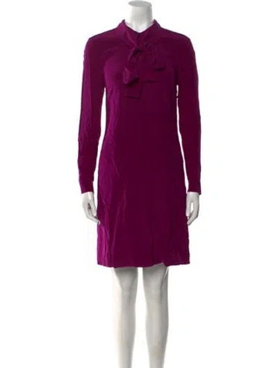 Pre-owned Ted Baker Silk Mini Dress In Purple