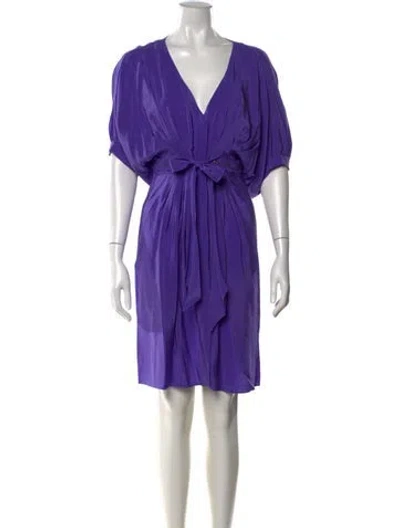 Pre-owned Ted Baker Silk Mini Dress In Purple