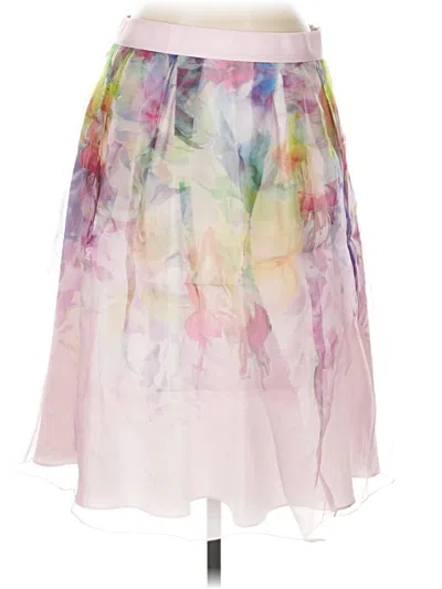 Pre-owned Ted Baker Silk Skirt In Pink