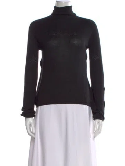 Pre-owned Ted Baker Silk Turtleneck Sweater In Black