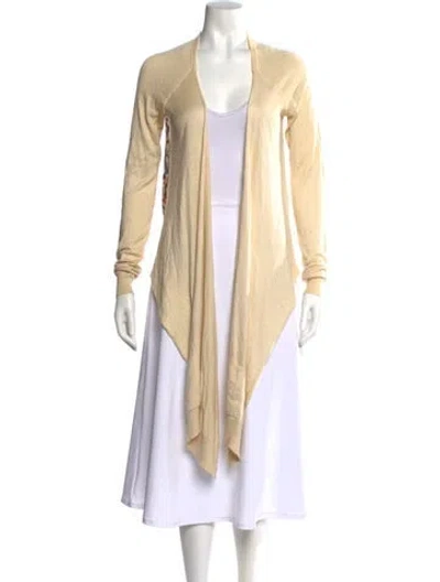 Pre-owned Ted Baker Silk V-neck Sweater In Neutral