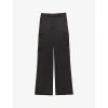 TED BAKER SIMETA PATCH-POCKET WIDE-LEG ID-RISE WOVEN CARGO TROUSERS