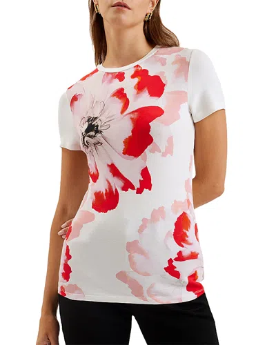 Ted Baker Sindhaa Fitted Tee In Ivory