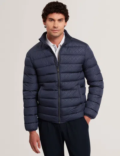 Ted Baker Sirgiio Lightweight Quilted Jacquard Jacket In Navy