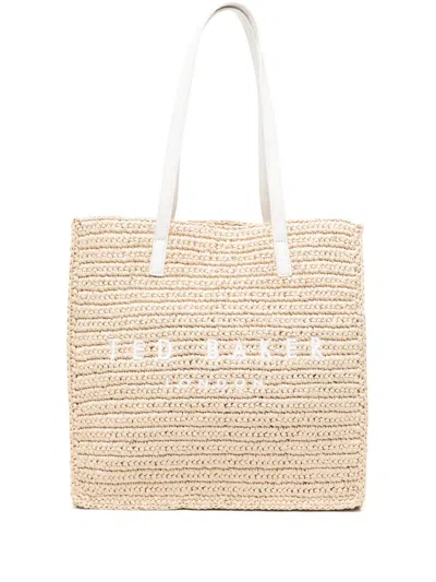 Ted Baker Skye Raffia Tote Bag In White
