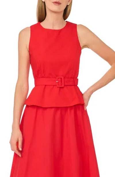 Ted Baker Sleeveless Belted Peplum Top In Multi