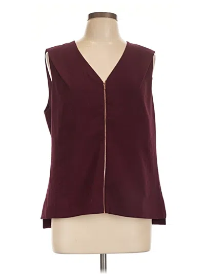 Pre-owned Ted Baker Sleeveless Blouse In Burgundy