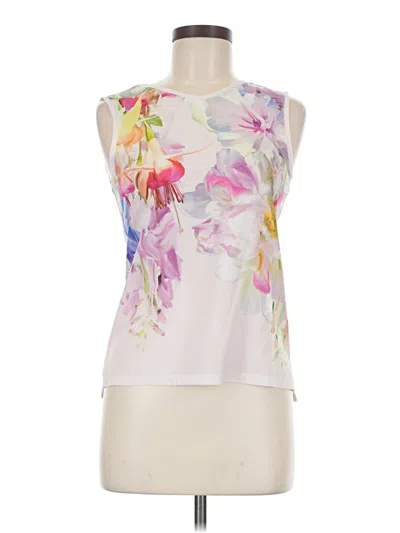 Pre-owned Ted Baker Sleeveless Blouse In White