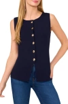 Ted Baker Sleeveless Button-up Shirt In Classic Navy