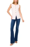 Ted Baker Sleeveless Button-up Shirt In New Ivory