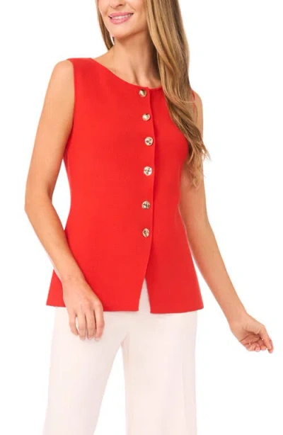 Ted Baker Sleeveless Button-up Shirt In Red
