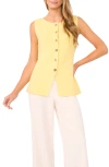 Ted Baker Sleeveless Button-up Shirt In Yellow