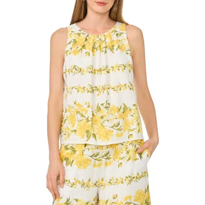 Ted Baker Sleeveless Floral Print Top In Yellow